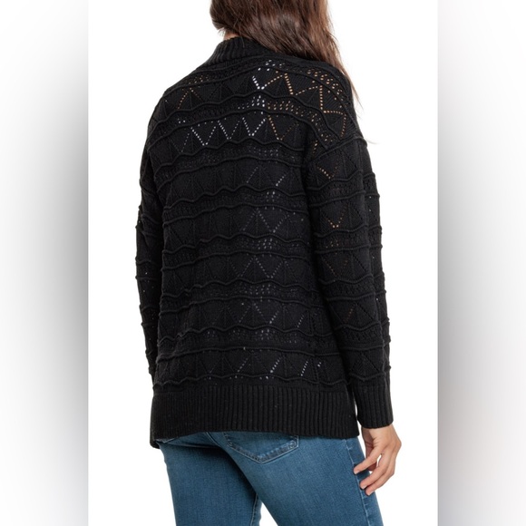 NWT - Frye Women's Oversized Pointelle Knit Open Front Cardigan - Size L - Picture 2 of 9